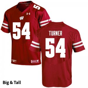 Men's Wisconsin Badgers NCAA #54 Jordan Turner Red Authentic Under Armour Big & Tall Stitched College Football Jersey FR31A71DP